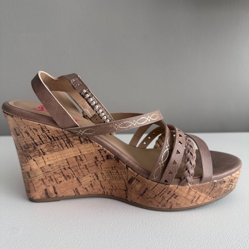 Jollypop cork wedge heel sandal